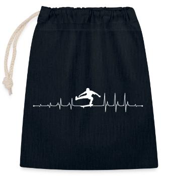 Skate Pulse Silhouette - Verschließbarer Geschenkbeutel aus Baumwolle (25x30cm) - Navy - Vorne