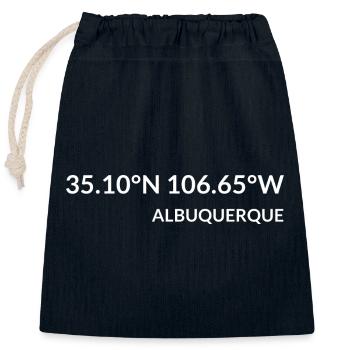 Albuquerque New Mexico USA Koordinaten - Verschließbarer Geschenkbeutel aus Baumwolle (25x30cm) - Navy - Vorne