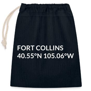 Fort Collins Colorado USA Koordinaten - Verschließbarer Geschenkbeutel aus Baumwolle (25x30cm) - Navy - Vorne