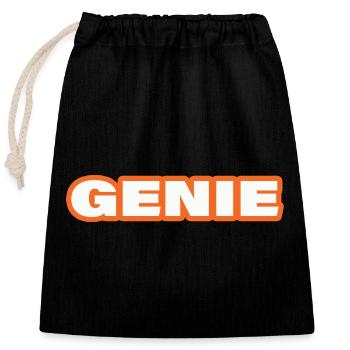 GÉNIE - Sac cadeau en coton avec cordon (25 x 30 cm) - noir - Devant