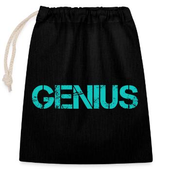 GENIUS - Closable cotton gift bag (25x30cm) - black - Front