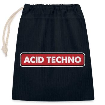 Acid Techno Neon Gitter - Verschließbarer Geschenkbeutel aus Baumwolle (25x30cm) - Navy - Vorne