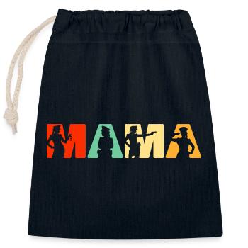 Police Mama Law Enforcement Mother Retro - Closable cotton gift bag (25x30cm) - navy - Front