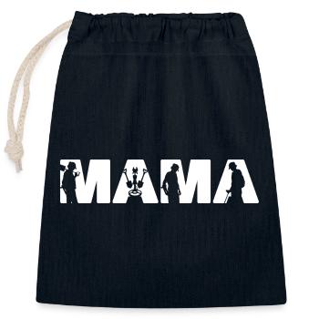 Maman Détecteur de métaux Amatrice Chasseur de trésors - Sac cadeau en coton avec cordon (25 x 30 cm) - bleu marine - Devant
