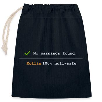 Nerd Kotlin Hoodie & Shirt, Coding Fan Tasse - Verschließbarer Geschenkbeutel aus Baumwolle (25x30cm) - Navy - Vorne