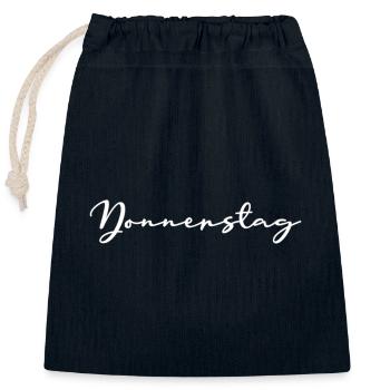 Donnerstag Wochentag Shirt weiß - Verschließbarer Geschenkbeutel aus Baumwolle (25x30cm) - Navy - Vorne