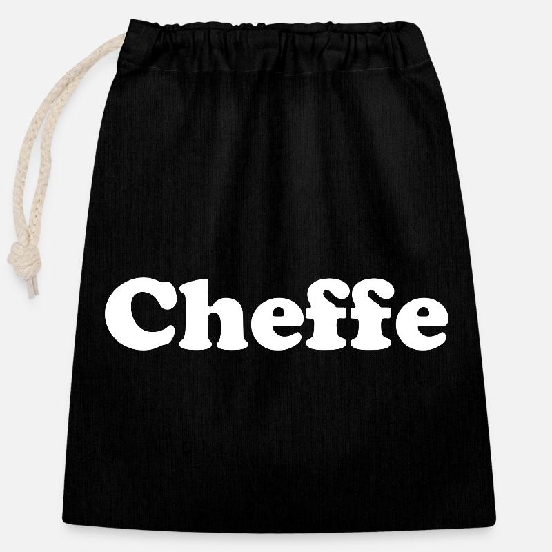 Cheffe - Sac cadeau en coton avec cordon (25 x 30 cm) - noir