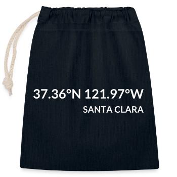 Santa Clara California USA Koordinaten - Verschließbarer Geschenkbeutel aus Baumwolle (25x30cm) - Navy - Vorne