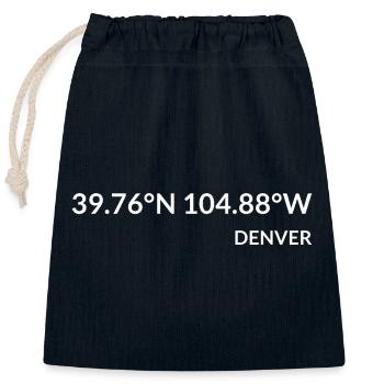 Denver, Colorado, États-Unis Coordonnées - Sac cadeau en coton avec cordon (25 x 30 cm) - bleu marine - Devant