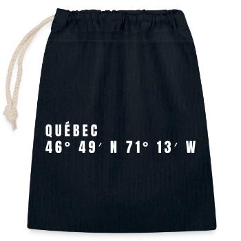 Québec Kanada Koordinaten - Verschließbarer Geschenkbeutel aus Baumwolle (25x30cm) - Navy - Vorne
