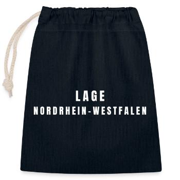 Location North Rhine-Westphalia - Closable cotton gift bag (25x30cm) - navy - Front