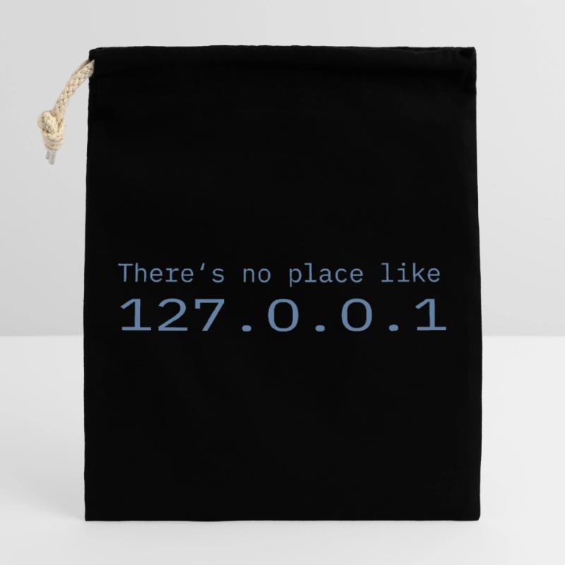 Programmeur Nerd IT Aucun endroit comme Localhost Sac cadeau en coton avec cordon (25 x 30 cm)