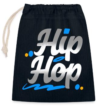 Hip hop - Sac cadeau en coton avec cordon (25 x 30 cm) - bleu marine - Devant