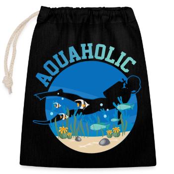 Plongée sous-marine - Sac cadeau en coton avec cordon (25 x 30 cm) - noir - Devant
