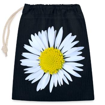 Gänseblümchen - Verschließbarer Geschenkbeutel aus Baumwolle (25x30cm) - Navy - Vorne