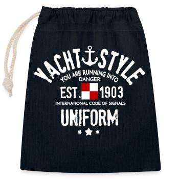 Yacht-Stil Sie geraten in Gefahr - Verschließbarer Geschenkbeutel aus Baumwolle (25x30cm) - Navy - Vorne