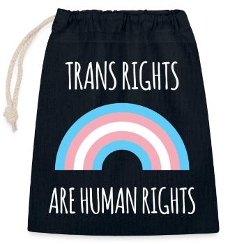 Pride Month - Trans Rights Art Human Rights - Closable cotton gift bag (25x30cm) - navy - Front