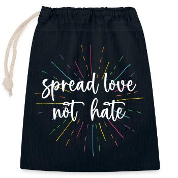 Pride Month - Spread Love Not Hate - Closable cotton gift bag (25x30cm) - navy - Front