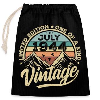 Geboren Im Juli 1944 Jahrgang Geburtstag Juli 1944 - Verschließbarer Geschenkbeutel aus Baumwolle (25x30cm) - Schwarz - Vorne