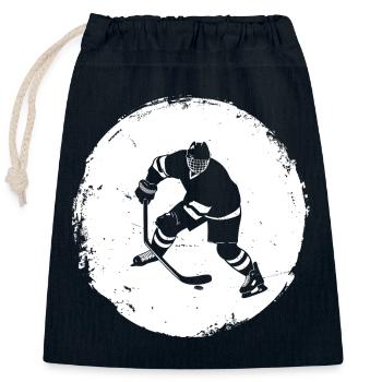 Eishockeyspieler Zeichnung - Verschließbarer Geschenkbeutel aus Baumwolle (25x30cm) - Navy - Vorne