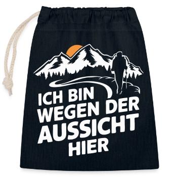 Wandern Wanderer Wanderung Berge Wald - Verschließbarer Geschenkbeutel aus Baumwolle (25x30cm) - Navy - Vorne