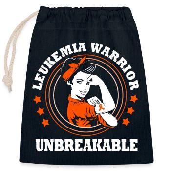 Leukemia Awareness - Closable cotton gift bag (25x30cm) - navy - Front