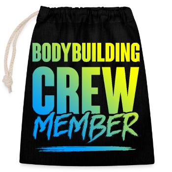 Équipe de musculation - Sac cadeau en coton avec cordon (25 x 30 cm) - noir - Devant