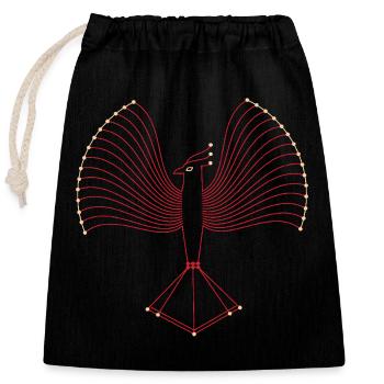 Phénix - Sac cadeau en coton avec cordon (25 x 30 cm) - noir - Devant