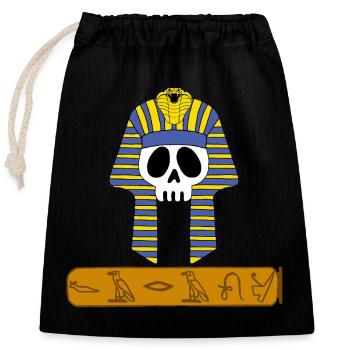 Crâne du pharaon - Sac cadeau en coton avec cordon (25 x 30 cm) - noir - Devant