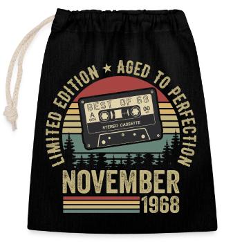 November 1968 - Closable cotton gift bag (25x30cm) - black - Front