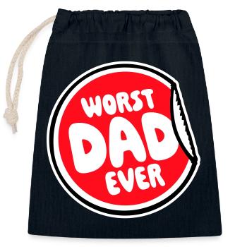 Worst Dad Ever Funny Sarcastic Father's Day Dad - Closable cotton gift bag (25x30cm) - navy - Front