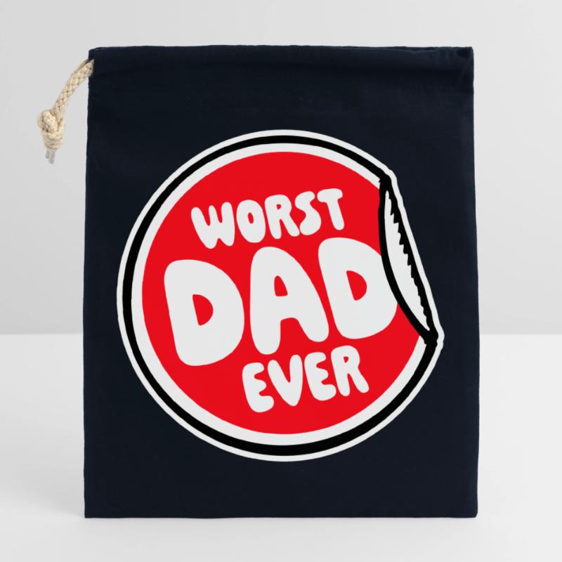 Worst Dad Ever Funny Sarcastic Father's Day Dad Closable cotton gift bag (25x30cm)