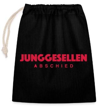 Junggesellen - Verschließbarer Geschenkbeutel aus Baumwolle (25x30cm) - Schwarz - Vorne