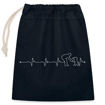 Heartbeat Bond : Moment parent-enfant - Sac cadeau en coton avec cordon (25 x 30 cm) - bleu marine - Devant