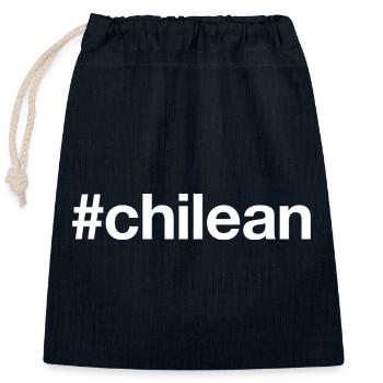 CHILIEN Chili Hashtag - Sac cadeau en coton avec cordon (25 x 30 cm) - bleu marine - Devant