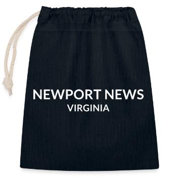 Newport News, Virginie, États-Unis - Sac cadeau en coton avec cordon (25 x 30 cm) - bleu marine - Devant