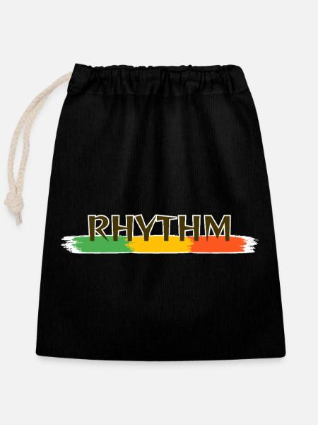 Reggae-Rhythmus - Verschließbarer Geschenkbeutel aus Baumwolle (25x30cm) - Schwarz