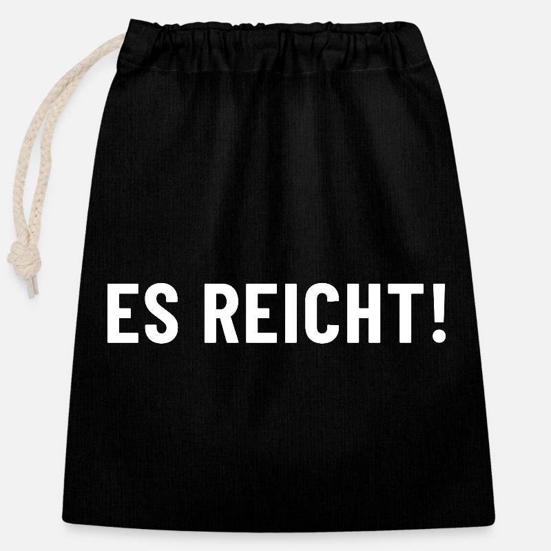 Enough! Enough is enough ! - Closable cotton gift bag (25x30cm) - black