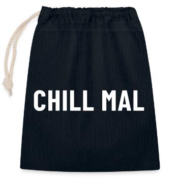 Chill mal - Verschließbarer Geschenkbeutel aus Baumwolle (25x30cm) - Navy - Vorne