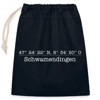 Koordinaten von Zürich Schwamendingen Kreis 12 - Verschließbarer Geschenkbeutel aus Baumwolle (25x30cm) - Navy - Vorne