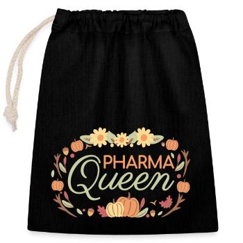 Pharmacie Pharma Queen Pastel - Sac cadeau en coton avec cordon (25 x 30 cm) - noir - Devant