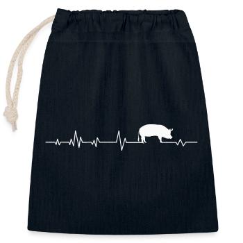 Cochons Cochons - Sac cadeau en coton avec cordon (25 x 30 cm) - bleu marine - Devant
