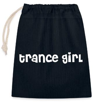 Trance Girl - Sac cadeau en coton avec cordon (25 x 30 cm) - bleu marine - Devant
