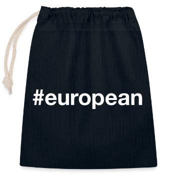 Hashtag Europe EUROPEENNE - Sac cadeau en coton avec cordon (25 x 30 cm) - bleu marine - Devant
