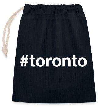 TORONTO Canada Kanada Hashtag - Verschließbarer Geschenkbeutel aus Baumwolle (25x30cm) - Navy - Vorne