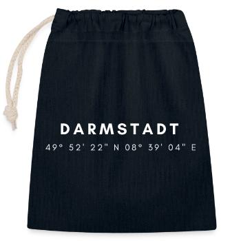 Les coordonnées de Darmstadt - Sac cadeau en coton avec cordon (25 x 30 cm) - bleu marine - Devant