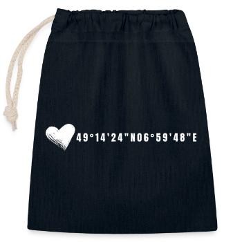 Saarbrücken Herz Koordinaten - Verschließbarer Geschenkbeutel aus Baumwolle (25x30cm) - Navy - Vorne