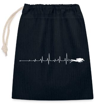 Heartbeat Scuba Dive - Closable cotton gift bag (25x30cm) - navy - Front