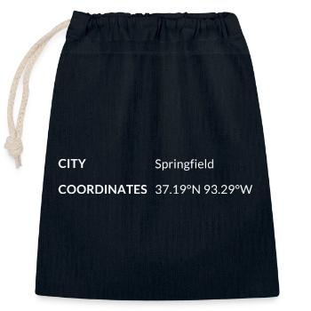 Springfield Missouri USA Koordinaten - Verschließbarer Geschenkbeutel aus Baumwolle (25x30cm) - Navy - Vorne