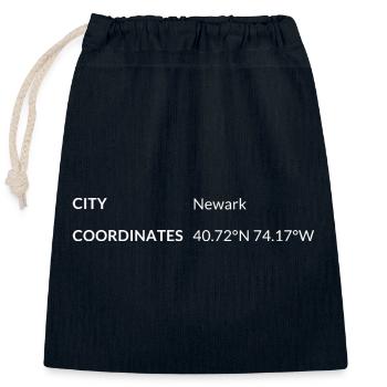Newark New Jersey USA Koordinaten - Verschließbarer Geschenkbeutel aus Baumwolle (25x30cm) - Navy - Vorne